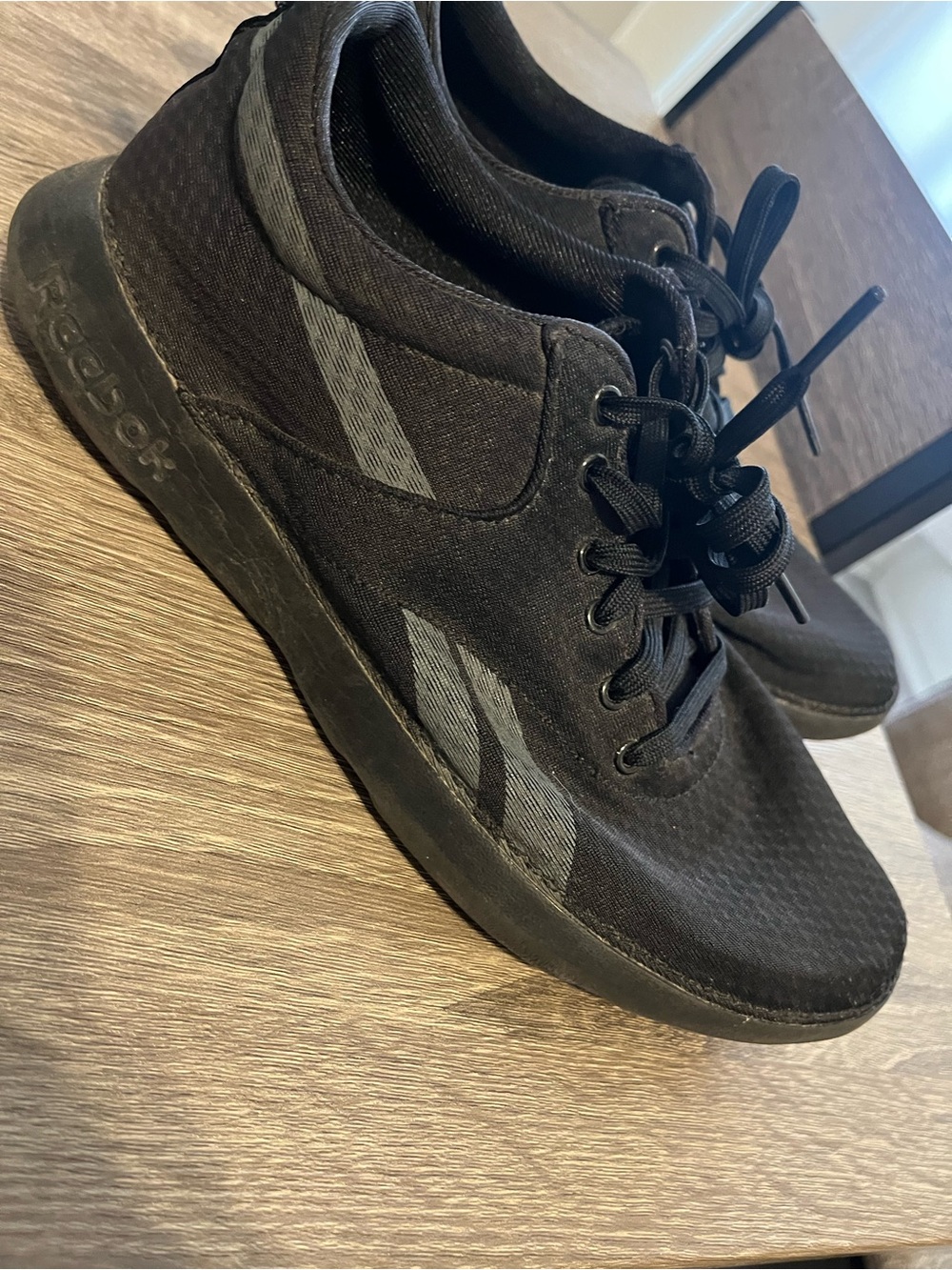 Reebok Men's Black Athletic Shoes with Gray Accents